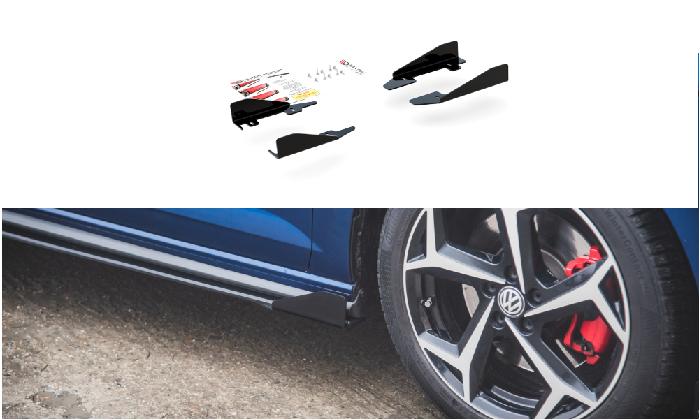 Maxton Design Side Flaps Volkswagen Polo GTI Mk6 schwarz Hochglanz