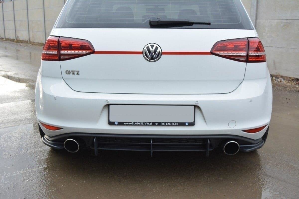Maxton Design Heck Ansatz Flaps Diffusor für VW GOLF 7 GTI schwarz Hochglanz
