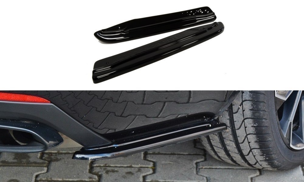 Maxton Design Heck Ansatz Flaps Diffusor für Skoda Octavia RS Mk3 / Mk3 FL Hatchback / Kombi schwarz Hochglanz