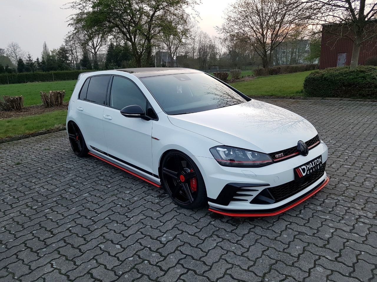Maxton Design Seitenschweller Ansatz für VW GOLF Mk7 GTI CLUBSPORT schwarz Hochglanz