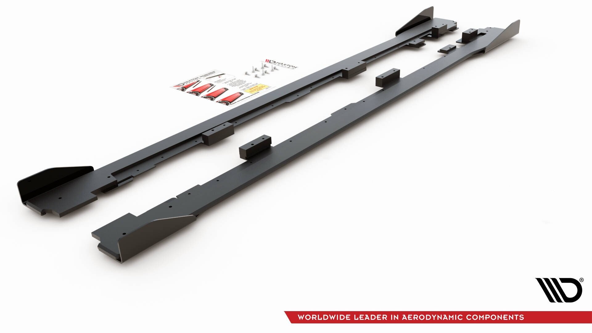 Maxton Design Robuste Racing Seitenschweller Ansatz für für + Flaps Volkswagen Golf GTI Mk6  schwarz Hochglanz