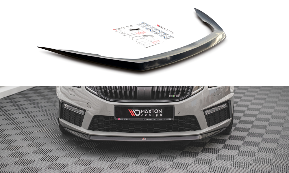 Maxton Design Front Ansatz V.1 für Skoda Octavia RS Mk3 Facelift schwarz Hochglanz Maxton Design Front Ansatz V.1 für Skoda Octavia RS Mk3 Facelift schwarz Hochglanz