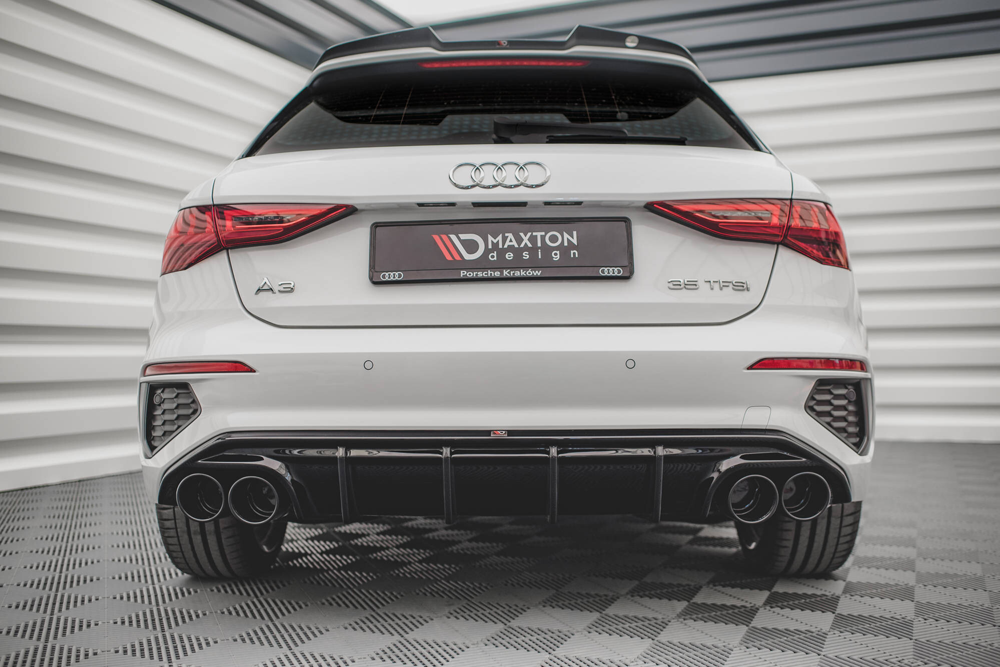 Maxton Design Diffusor Heck Ansatz für + Endschalldampfer Sportauspuff Attrappe Audi A3 S-Line Sportback 8Y Maxton Design Diffusor Heck Ansatz für + Endschalldampfer Sportauspuff Attrappe Audi A3 S-Line Sportback 8Y