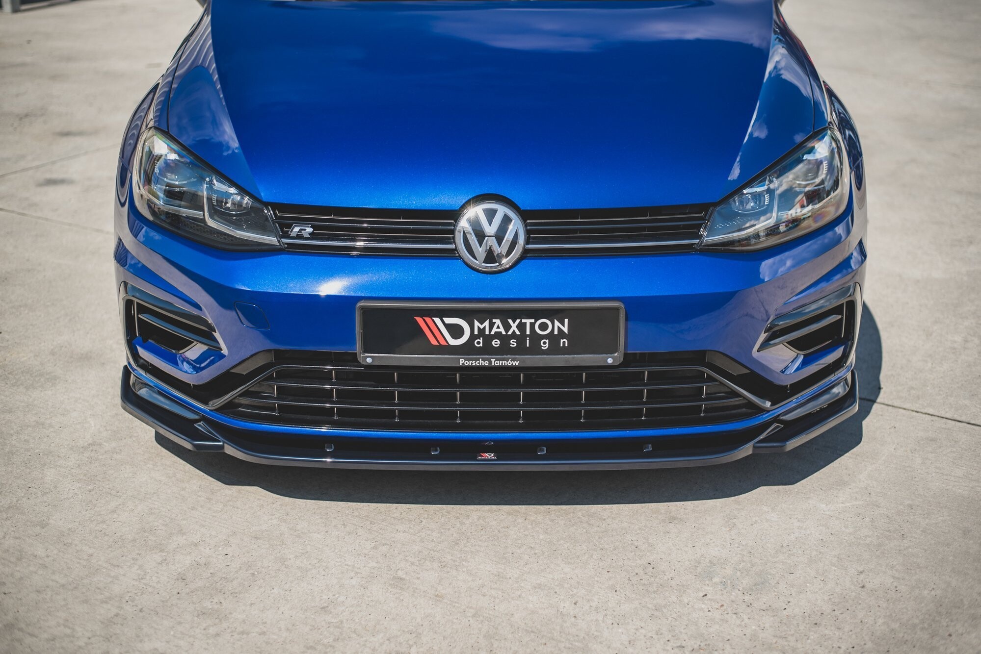 Maxton Design Front Ansatz für V.9 VW Golf 7 R / R-Line Facelift schwarz Hochglanz
