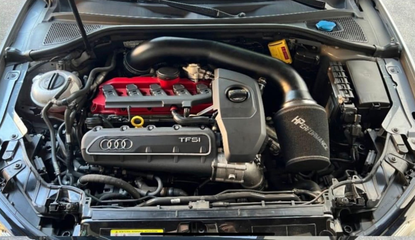 HPerformance 100/125 mm Ansaugung AUDI RS3 8V CEPA CZGB mit Silikon Schlauch, Luftfilter und TÜV Teilegutachten