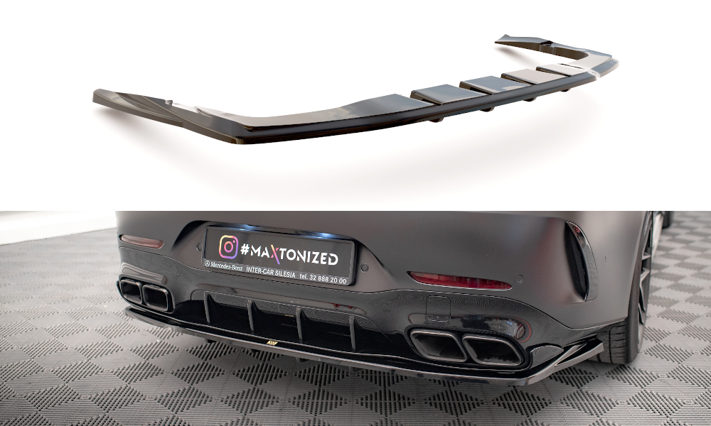 Maxton Design Mittlerer Diffusor Heck Ansatz DTM Look für Mercedes-AMG GT 63S 4-Door Coupe Aero schwarz Hochglanz Maxton Design Mittlerer Diffusor Heck Ansatz DTM Look für Mercedes-AMG GT 63S 4-Door Coupe Aero schwarz Hochglanz