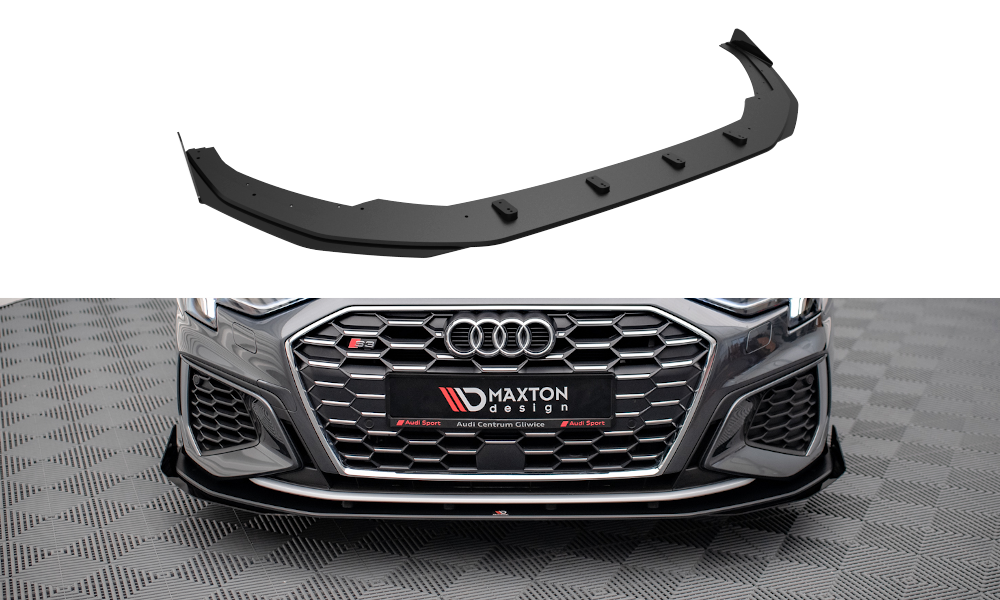 Maxton Design Street Pro Front Ansatz für +Flaps für V.1 + Flaps Audi S3 / A3 S-Line 8Y schwarz Hochglanz Maxton Design Street Pro Front Ansatz für +Flaps für V.1 + Flaps Audi S3 / A3 S-Line 8Y schwarz Hochglanz
