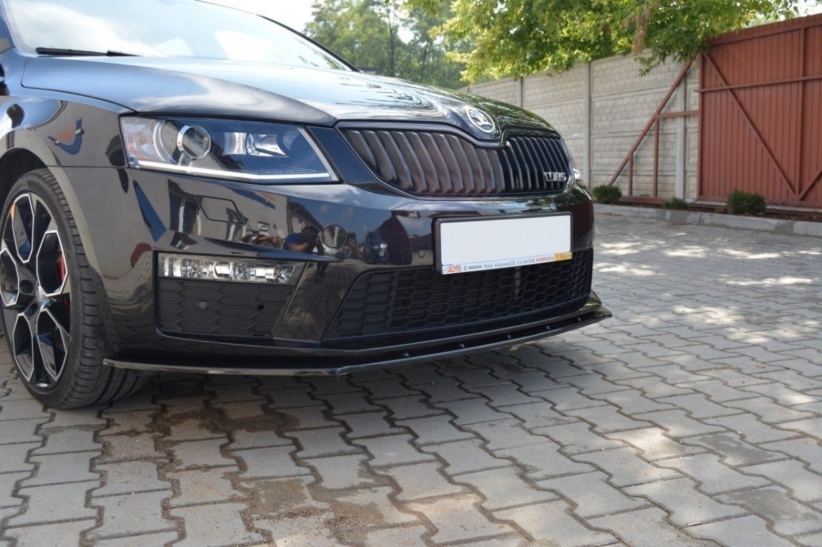 Maxton Design Front Ansatz V.1 für Skoda Octavia RS Mk3 schwarz Hochglanz