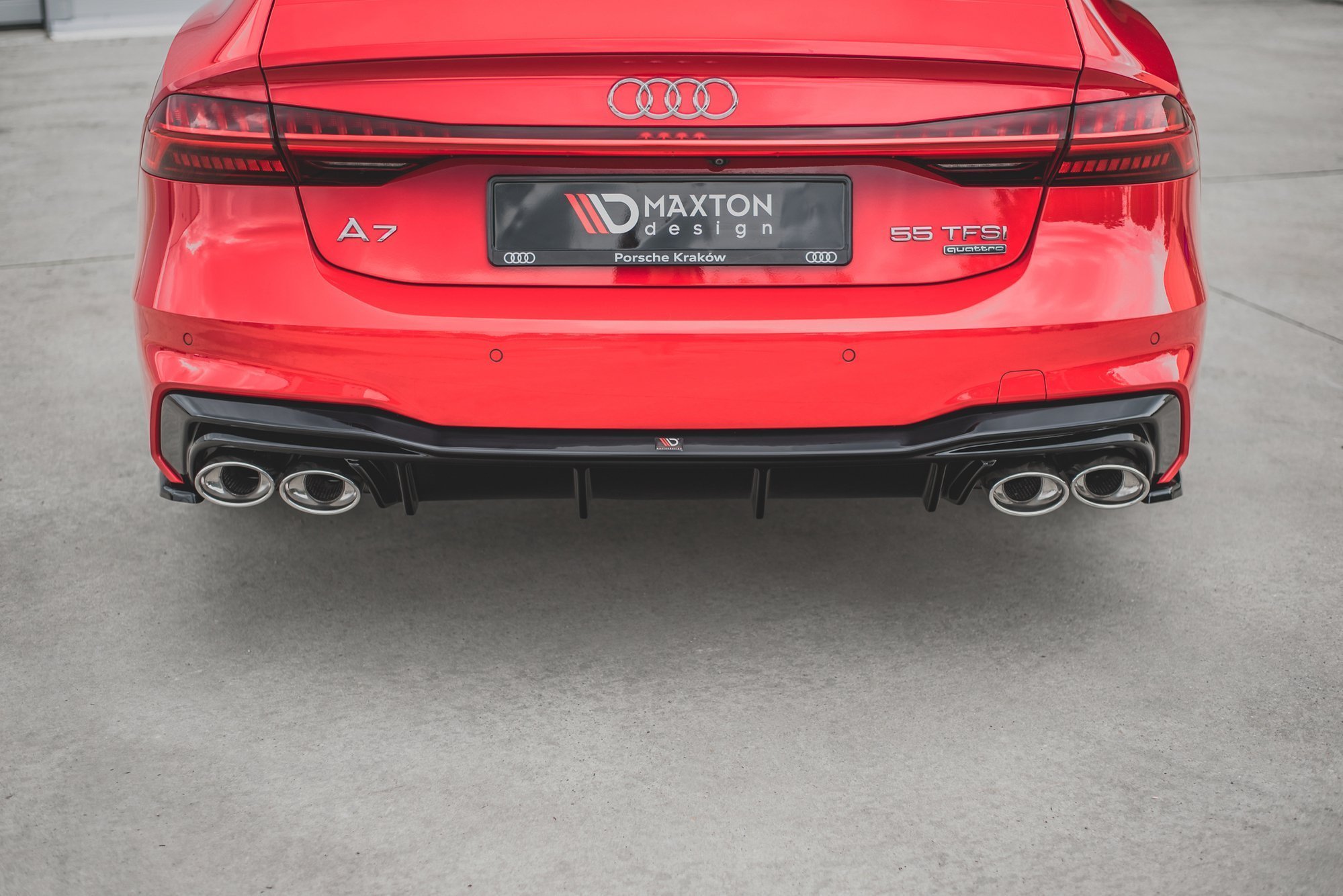 Maxton Design Diffusor Heck Ansatz für + Endschalldampfer Sportauspuff Attrappe Audi A7 C8 S-Line Maxton Design Diffusor Heck Ansatz für + Endschalldampfer Sportauspuff Attrappe Audi A7 C8 S-Line