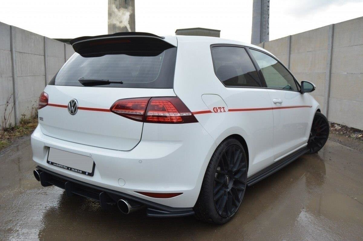 Maxton Design Heck Ansatz Flaps Diffusor für VW GOLF 7 GTI schwarz Hochglanz