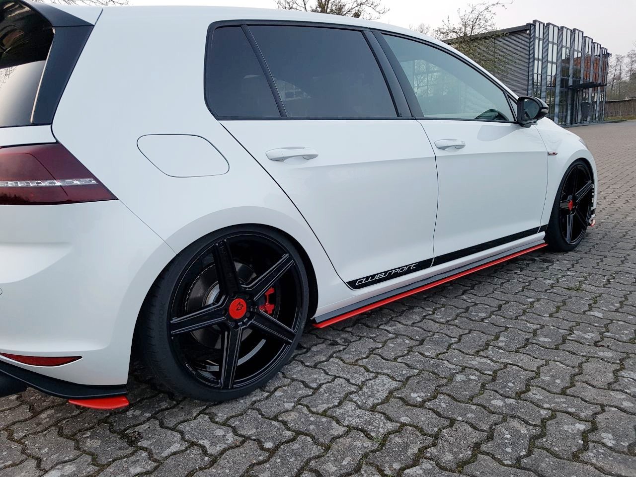 Maxton Design Seitenschweller Ansatz für VW GOLF Mk7 GTI CLUBSPORT schwarz Hochglanz