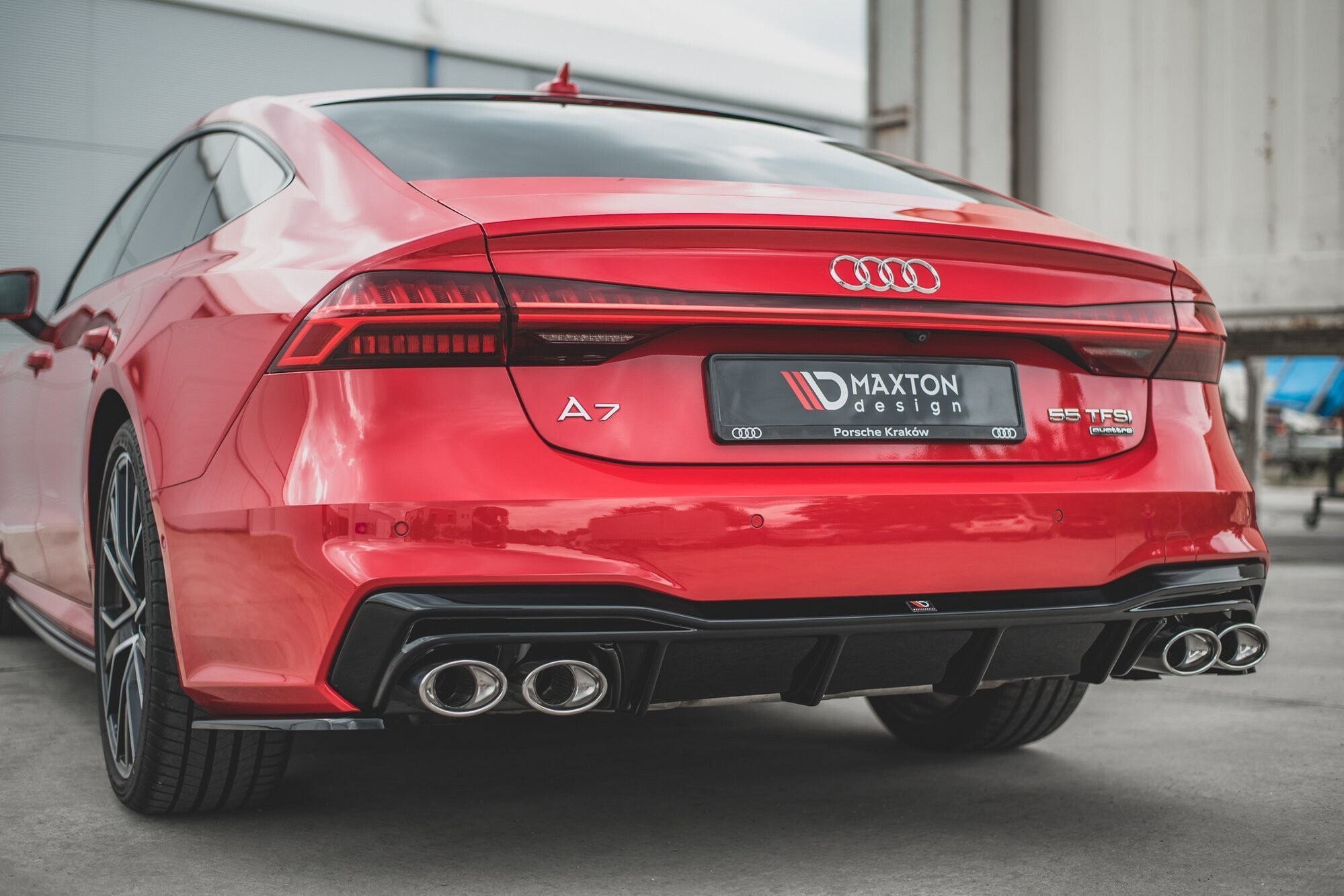 Maxton Design Diffusor Heck Ansatz für + Endschalldampfer Sportauspuff Attrappe Audi A7 C8 S-Line Maxton Design Diffusor Heck Ansatz für + Endschalldampfer Sportauspuff Attrappe Audi A7 C8 S-Line