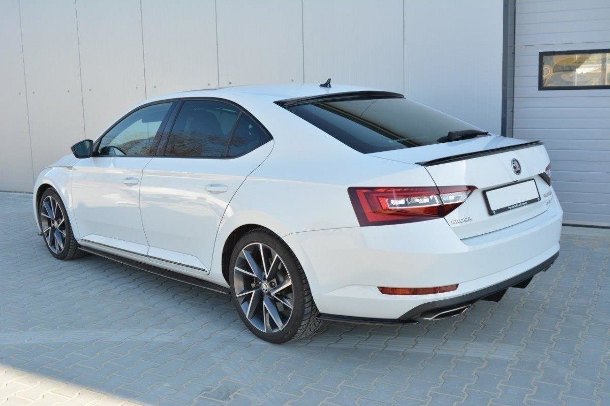 Maxton Design Heck Ansatz Flaps Diffusor für Skoda Superb Mk3 Hatchback / Kombi schwarz Hochglanz Maxton Design Heck Ansatz Flaps Diffusor für Skoda Superb Mk3 Hatchback / Kombi schwarz Hochglanz
