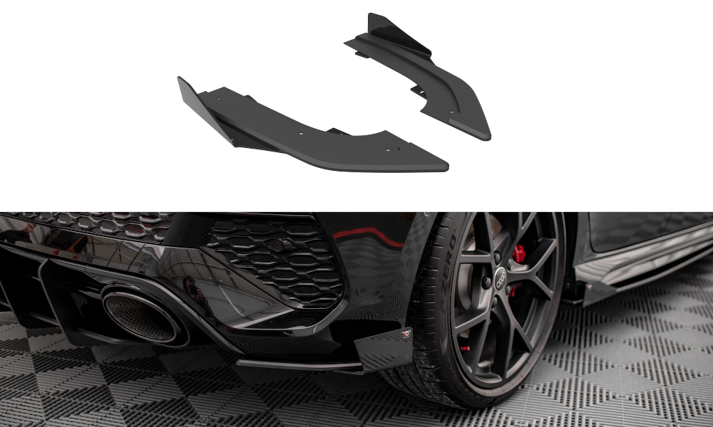 Maxton Design Street Pro Heck Ansatz Flaps Diffusor +Flaps für Audi RS3 Sportback 8Y schwarz Hochglanz