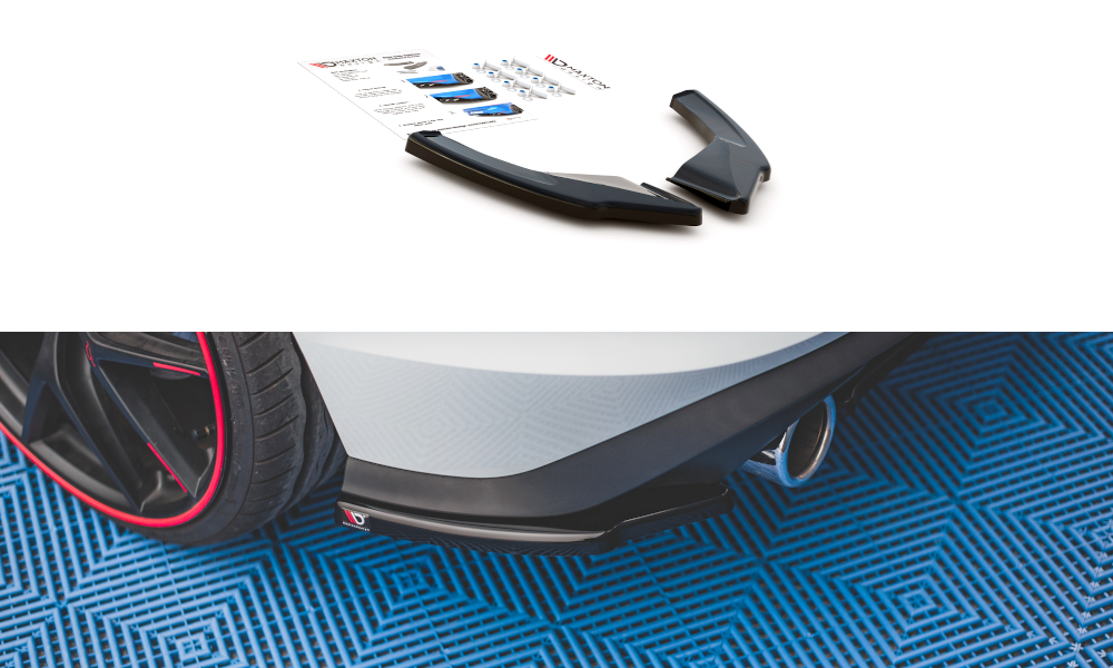 Maxton Design Heck Ansatz Flaps Diffusor für Volkswagen Golf 8 GTI schwarz Hochglanz Maxton Design Heck Ansatz Flaps Diffusor für Volkswagen Golf 8 GTI schwarz Hochglanz