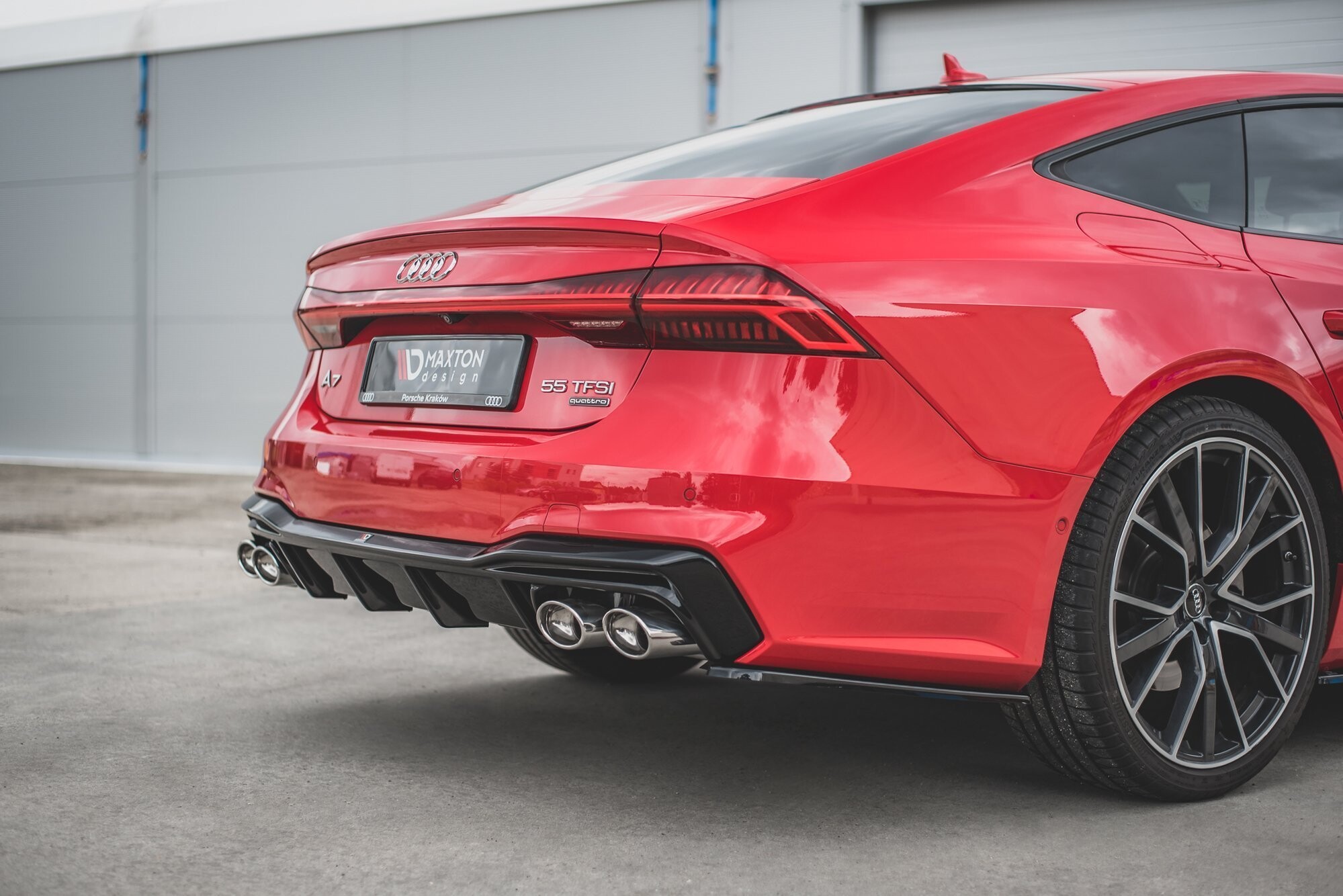 Maxton Design Diffusor Heck Ansatz für + Endschalldampfer Sportauspuff Attrappe Audi A7 C8 S-Line Maxton Design Diffusor Heck Ansatz für + Endschalldampfer Sportauspuff Attrappe Audi A7 C8 S-Line