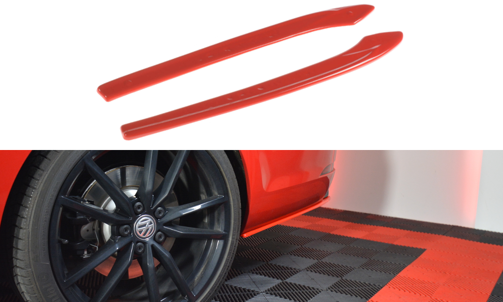 Maxton Design Heck Ansatz Flaps Diffusor V.2 für VW GOLF 7 R VARIANT FACELIFT  schwarz Hochglanz