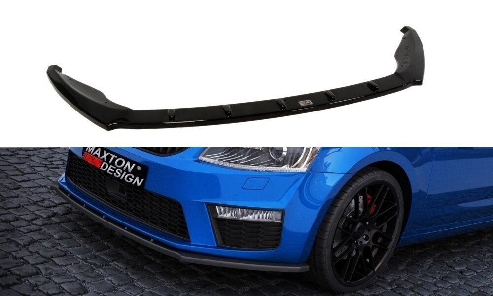 Maxton Design Front Ansatz V.1 für Skoda Octavia RS Mk3 schwarz Hochglanz