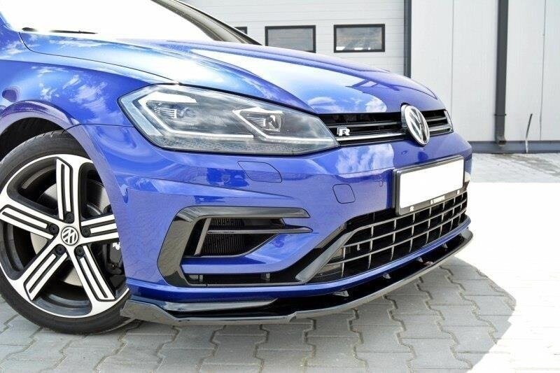 Maxton Design Front Ansatz V.1 für VW Golf 7 R / R-Line Facelift schwarz Hochglanz