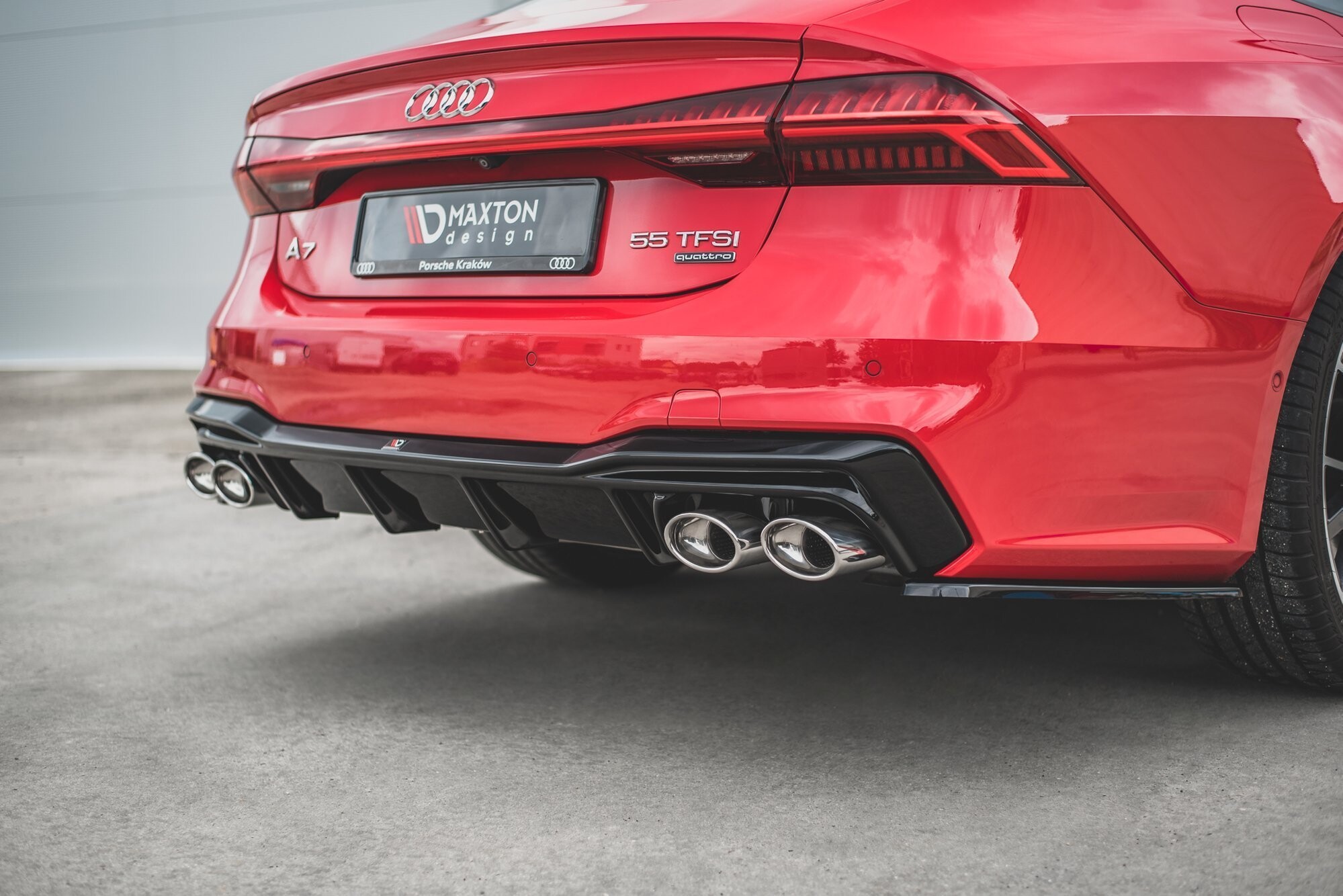 Maxton Design Diffusor Heck Ansatz für + Endschalldampfer Sportauspuff Attrappe Audi A7 C8 S-Line Maxton Design Diffusor Heck Ansatz für + Endschalldampfer Sportauspuff Attrappe Audi A7 C8 S-Line