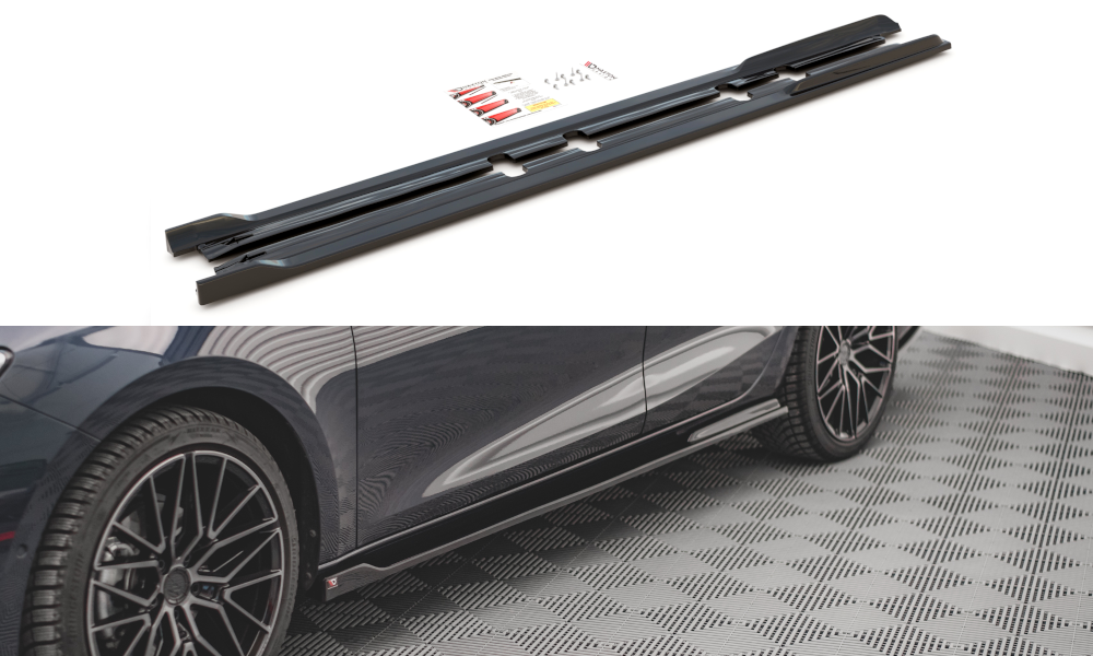 Maxton Design Seitenschweller Ansatz für V.2 für Seat Leon FR Mk4 / Cupra Leon  schwarz Hochglanz