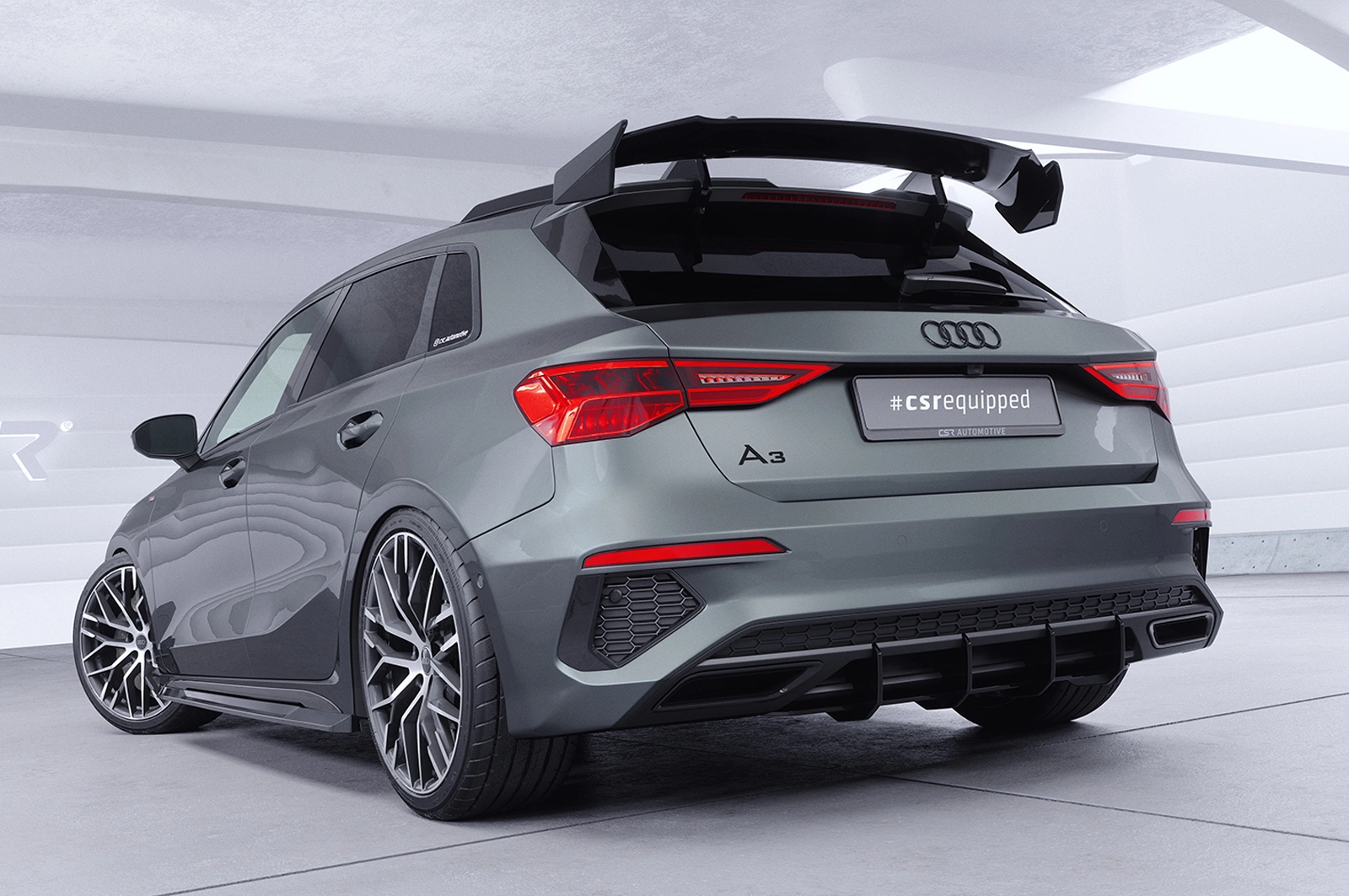 Schwanenhals Heckflügel mit ABE für Audi A3 / S3 / RS3 8YA Sportback SHF088
