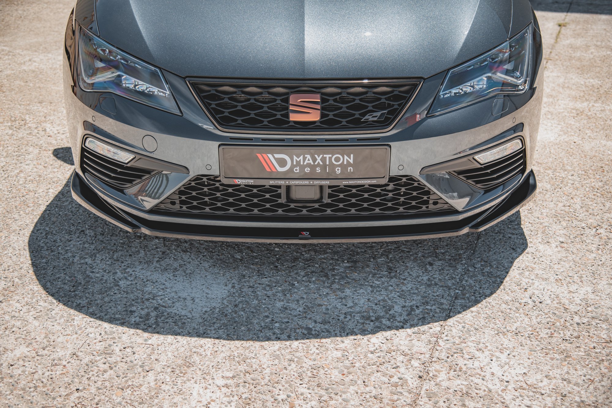 Maxton Design Front Ansatz V.5 für Seat Leon Cupra / FR Mk3 FL schwarz Hochglanz