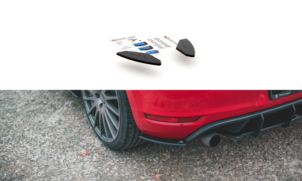 Maxton Design Robuste Racing Heck Ansatz Flaps Diffusor für Volkswagen Golf GTI Mk6