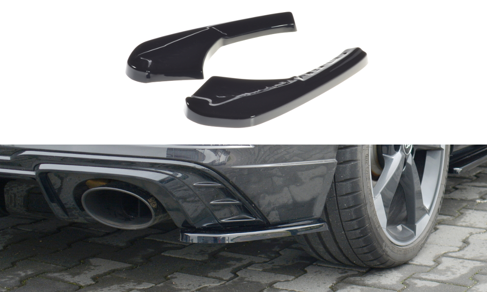 Maxton Design Heck Ansatz Flaps Diffusor für Audi RS3 8V FL Sportback schwarz Hochglanz