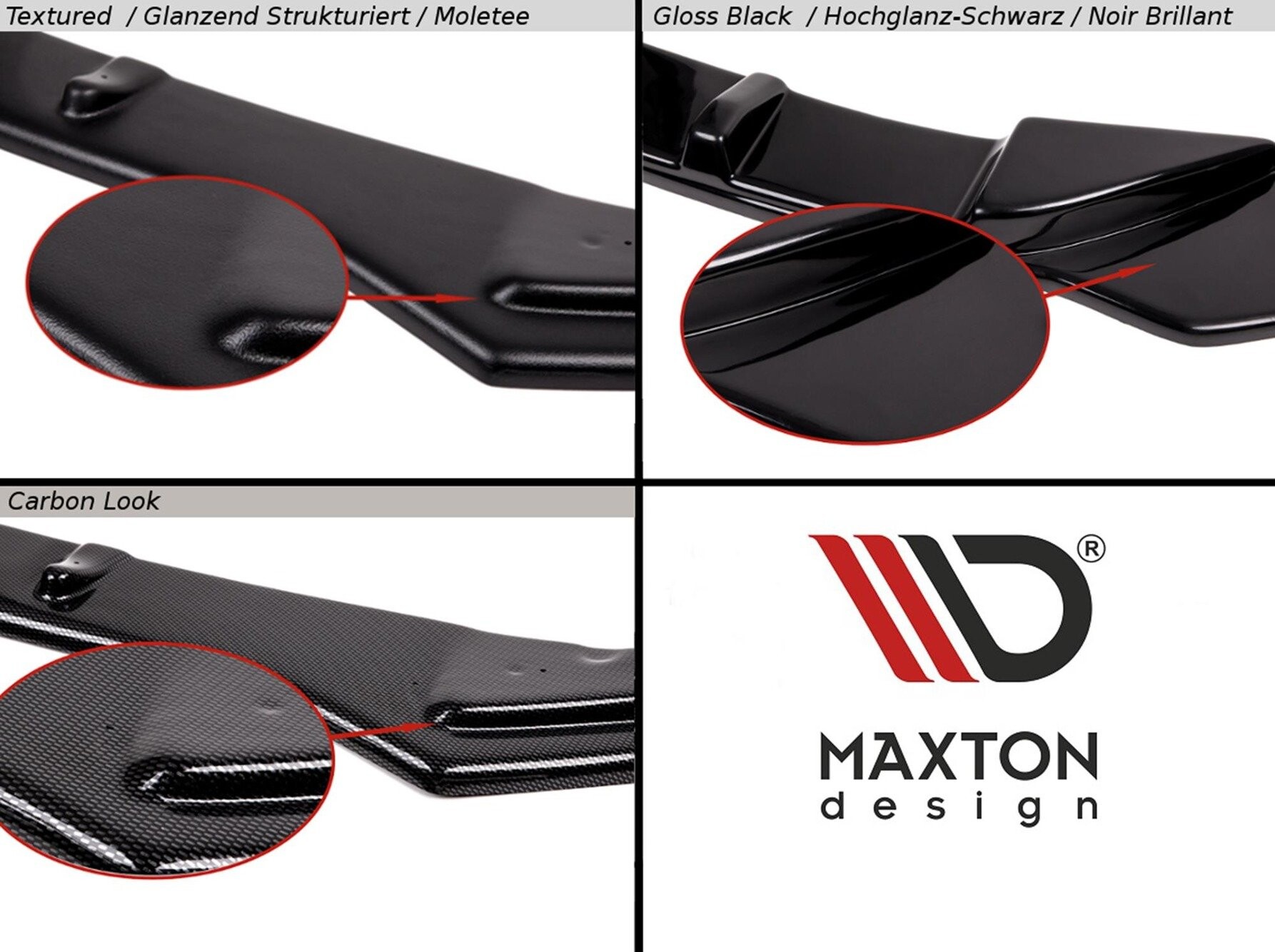 Maxton Design Front Ansatz V.3 für Mercedes-AMG GT 63S 4-Door Coupe Aero schwarz Hochglanz