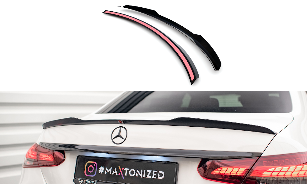 Maxton Design Spoiler CAP für Mercedes-Benz E Limousine AMG-Line W213 Facelift schwarz Hochglanz Maxton Design Spoiler CAP für Mercedes-Benz E Limousine AMG-Line W213 Facelift schwarz Hochglanz