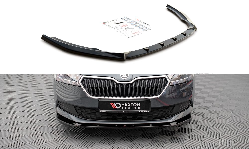 Maxton Design Front Ansatz für Skoda Fabia Mk3 Facelift schwarz Hochglanz Maxton Design Front Ansatz für Skoda Fabia Mk3 Facelift schwarz Hochglanz