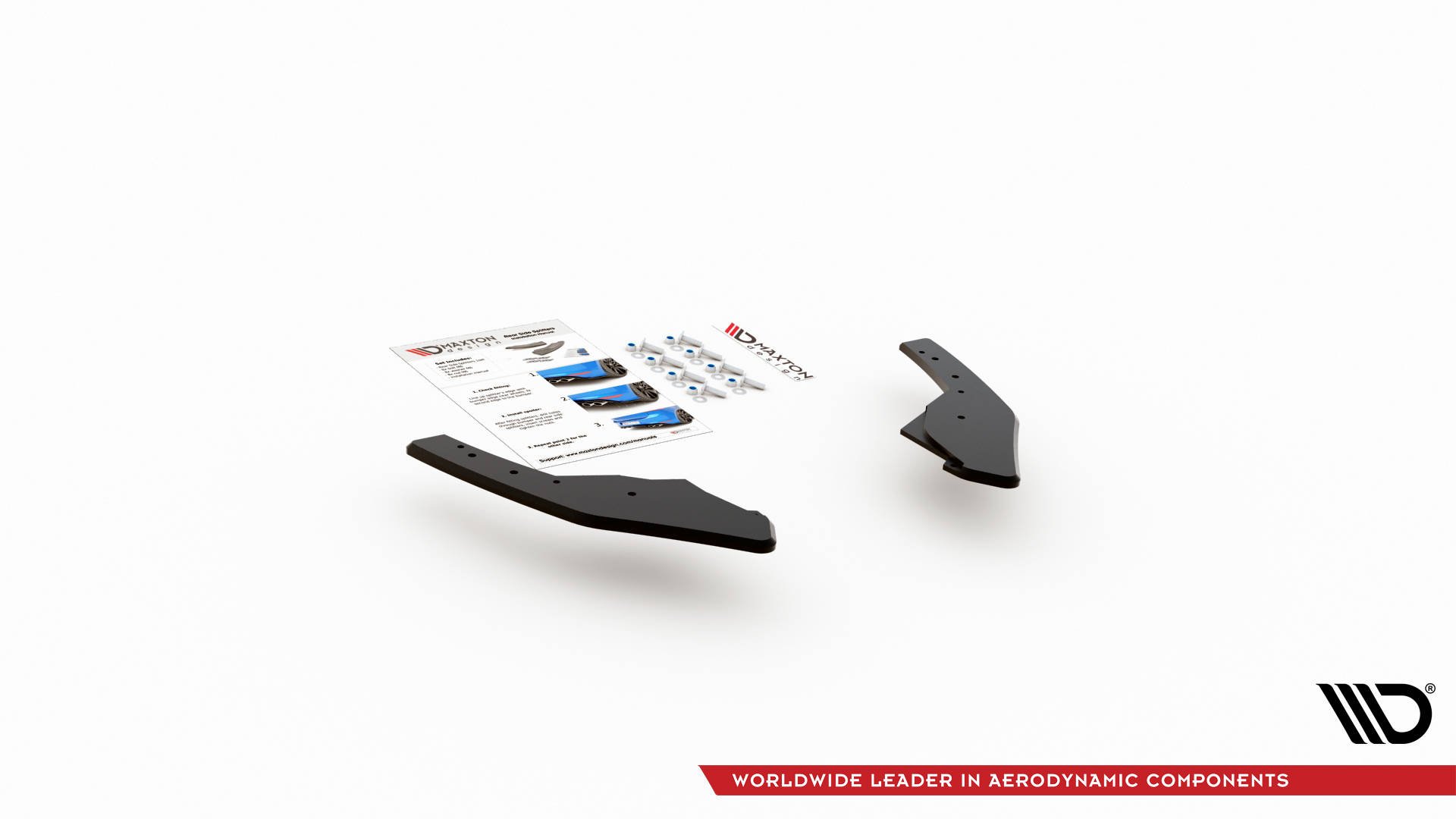 Maxton Design Robuste Racing Heck Ansatz Flaps Diffusor für Volkswagen Golf 8 GTI