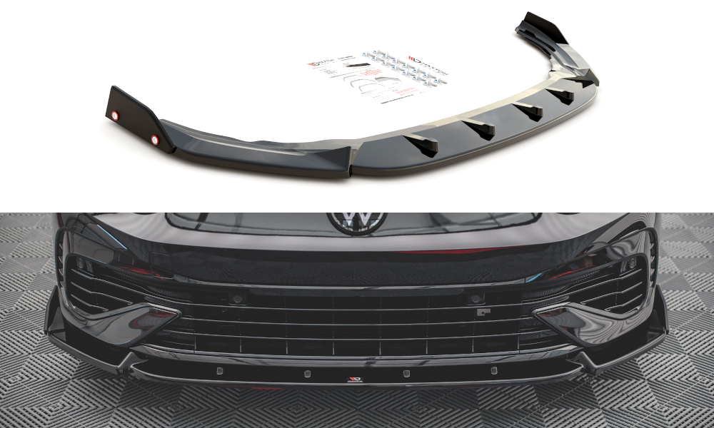 Maxton Design Front Ansatz V.2 +Flaps für Volkswagen Golf R Mk8 Maxton Design Front Ansatz V.2 +Flaps für Volkswagen Golf R Mk8