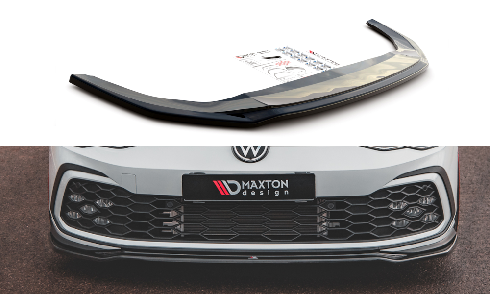 Maxton Design Front Ansatz V.4 für Volkswagen Golf 8 GTI schwarz Hochglanz