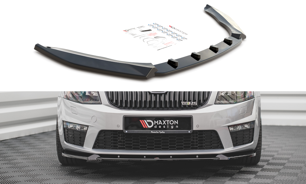 Maxton Design Front Ansatz V.3 für Skoda Octavia RS Mk3 schwarz Hochglanz