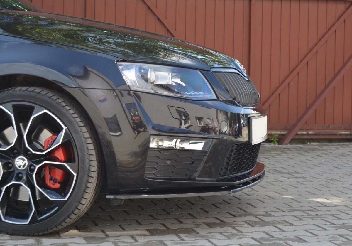 Maxton Design Front Ansatz V.1 für Skoda Octavia RS Mk3 schwarz Hochglanz