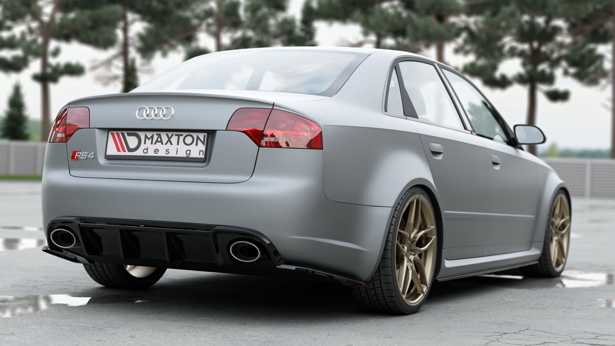 Maxton Design Diffusor Heck Ansatz für Audi RS4 B7 schwarz Hochglanz Maxton Design Diffusor Heck Ansatz für Audi RS4 B7 schwarz Hochglanz