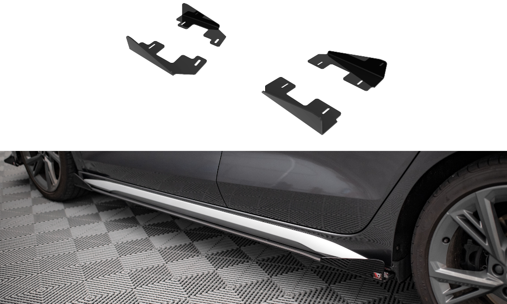 Maxton Design Side Flaps Audi S3/A3 S-Line 8Y schwarz Hochglanz