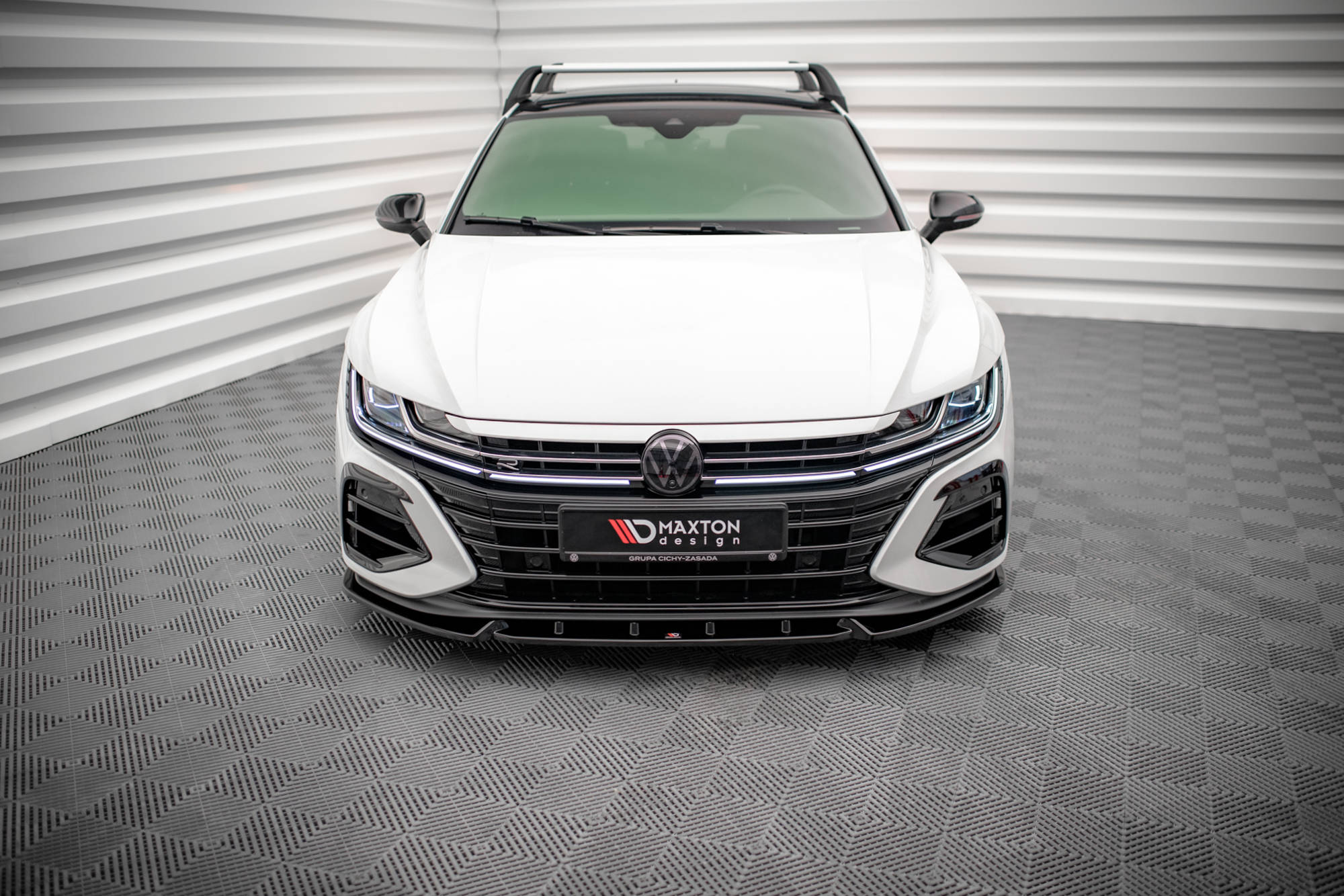 Maxton Design Front Ansatz V.2 für Volkswagen Arteon R schwarz Hochglanz