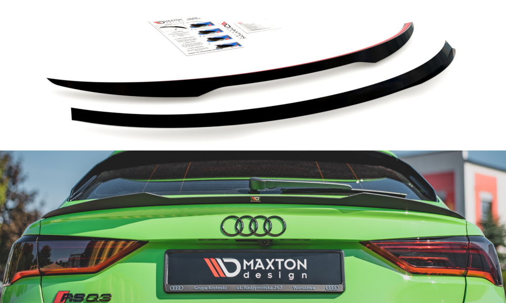 Maxton Design Spoiler CAP für Audi RSQ3 / Q3 S-Line Sportback F3 schwarz Hochglanz Maxton Design Spoiler CAP für Audi RSQ3 / Q3 S-Line Sportback F3 schwarz Hochglanz
