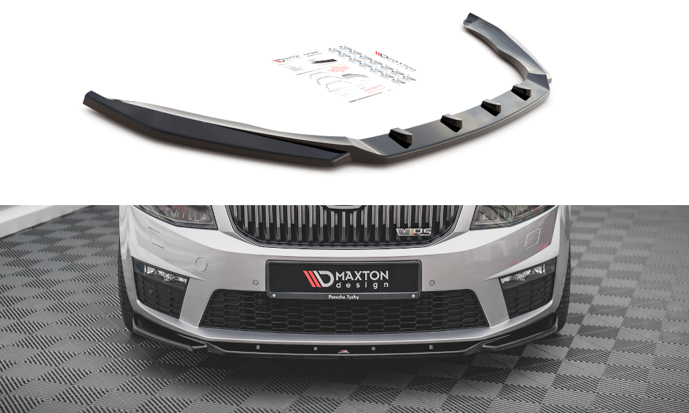 Maxton Design Front Ansatz V.4 für Skoda Octavia RS Mk3 schwarz Hochglanz